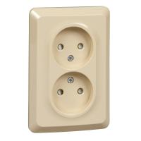 SE Этюд Крем Розетка 2-ая б/з со шторками 16А 250B