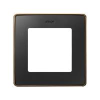 Simon S82 Detail Рамка на 1 пост матового черного цвета с металлическим основанием цвета медь