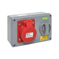 EKF Розетка с блокировкой и выключателем 1415 3Р+РЕ+N 16А 380В IP44