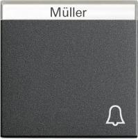 Gira S-55 Антрацит Клавиша с полем для надписи и символом звонок