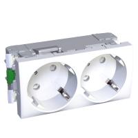 SE Altira Розетка 2-ая 45град. 2Р+Е со шторками R9003