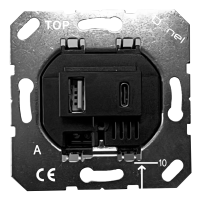 Donel USB зарядное устройство, 3.1A тип A:max 18W, тип С:max 32W, черный, серия DUSB, DUSB3100ANCF