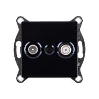 Розетка двойная TV (мама) + спутниковая SAT, черный Kollinger REA-035BK для Aspekt, Eleganz, Reflex