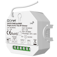 Donel Диммер RF+Push, AC 230В без подключения нейтрали, LED 200Вт, Push-Dim, Triac, DN18317DIMTriac200SF