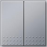 Gira TX-44 Алюминий Выключатель 2-клавишный нажимной (клавиши с самовозвратом)