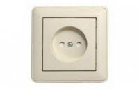 SE Wessen 59 Беж Розетка с/з с защитными шторками (в сборе, с рамкой)