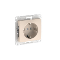 Systeme Electric Glossa Бежевый Розетка с заземлением, 16А, мех., быстрозажим. клем.