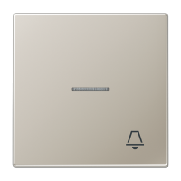 JUNG Клавиша для выключателя с подсветкой и символом "звонок" благородная сталь