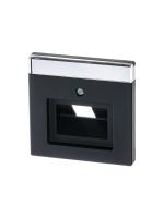 ABB BJE Solo/Future Черный бархат Накладка 1-й ТЛФ и комп розетки наклонной (мех 213/16)