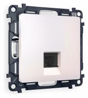 Комплект механизма телефонной розетки ALFA MA212030 Жемчуг RJ-11(4P4C) с защитной шторкой QUANT