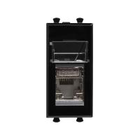 DKC Avanti Черный квадрат Компьютерная розетка RJ-45  категория 5е экранированная 1 модуль