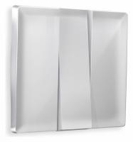 Лицевая панель ALFA (Серебро глянец) для 3-клавишных выключателей QUANT AP4050