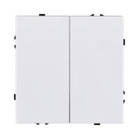 Выключатель 2-клавишный проходной 10А/250В, белый глянцевый Kollinger Eclipse EC-005WG