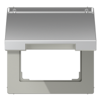 JUNG LS 990 Алюминий Крышка откидная для розеток и изделий 50х50 с полем для надписи