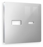 Лицевая панель ALFA (Серебро глянец) для розетки 2USB тип A+C QUANT AP4110