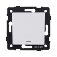 Выключатель 1-клавишный перекрестный 10А/250В с LED подсветкой, белый матовый Kollinger REA-S-015WM для Aspekt, Eleganz, Reflex