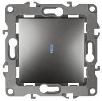 ЭРА 12-1102-12 Выключатель с подсветкой, 10АХ-250В, IP20, 12, Графит