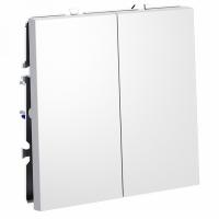 Проходной переключатель встраиваемый VOLTUM S70 двухклавишный 10А, (белый матовый)