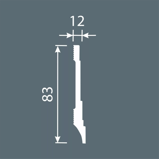 Плинтус PX042, 83х12, 2000мм, Экополимер/18