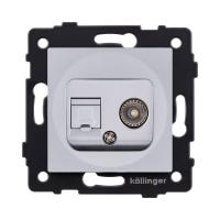 Розетка двойная TV (мама) + RJ45 Cat.6, серый Kollinger REA-021GY для Aspekt, Eleganz, Reflex