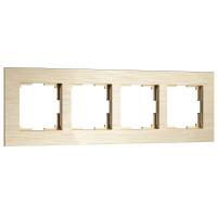 Рамка из металла на 4 поста АluMax шампань алюминий W0043511