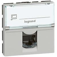 Legrand Mosaic Алюминий Розетка RJ 45 кат 5е UTP 2 мод LCS²