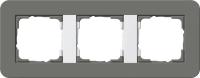 Gira E3 Темно-серый/Белый глянцевый Рамка 3-ая