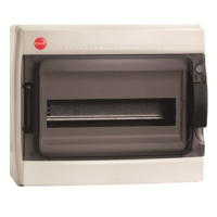 DKC Щиток настен.с двер.12мод.,IP65,сер.,с клем. блок.1х87512 и замком