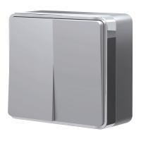 Выключатель двухклавишный Gallant серебряный W5020006