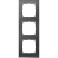 SE Merten SM M-Pure Decor Сланец/Алюминий Рамка 3-ая