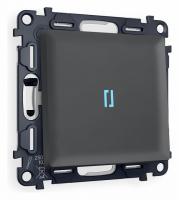 Комплект механизма 1-клавишного проходного выключателя с подсветкой 10000K ALFA MA902040 Графит мягкое касание QUANT