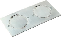 Лючок Surface 4 мод. (2 мод. 45х45 мм.), круглая крышка, полированное серебро, IP44