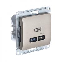 SE Glossa Титан USB Розетка тип-C 65W высокоскор.заряд. QC, PD, мех.