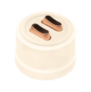 Лизетта Пластик Песочное золото Выключатель кнопочный 2-кл, ручка Медь (клавишный)