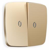 Лицевая панель OMEGA (Шампань) для 2-клавишных выключателей с подсветкой QUANT OP6040