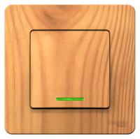 SE Blanca внутр Ясень Выключатель 1-клавишный с подсветкой, 10А, 250B