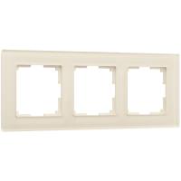 Рамка из стекла на 3 поста Favorit молочный W0031141