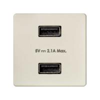 Simon 27  Слоновая костьЗарядное устройство 2xUSB 2.1А 230В~