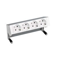 Simon 400 Алюминий Настольный розеточный блок, 4х2P+E
