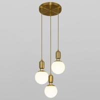 Подвесной светильник со стеклянными плафонами 50151/3 латунь Eurosvet Bubble