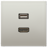 JUNG Мультимедиа разъём, нержавеющая сталь