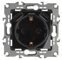 ЭРА 12-4109-06 Чёрный Розетка 2P+E 16A-250В, штор. с 2xUSB 5В-3А, 12