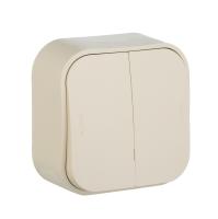 Legrand Quteo Бежевый Переключатель 2-клавишный 10А