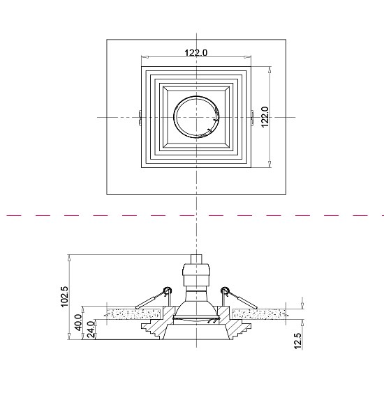 Встраиваемый светильник DL005-1-01-W Maytoni Gyps Modern