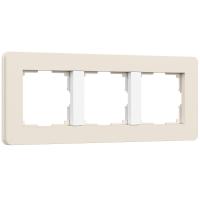 Рамка из поликарбоната на 3 поста Split айвори/белый, soft-touch W0033066