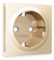 Лицевая панель ALFA (Шампань) для электрической розетки с заземлением QUANT AP6060