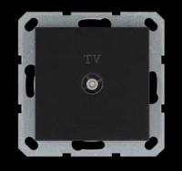 Jasmart Розетка TV Φ9.5mm проходная с накладкой, цвет Антрацит