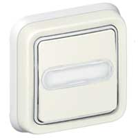 Legrand Plexo Белый Выключатель 1-клавишный с/п кнопочный(НО+НЗ- контакт)встраиваемый, с держ. этикетки