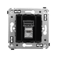 DKC Avanti Черный квадрат Компьютерная розетка RJ-45 одинарная  категория  6 экранированная