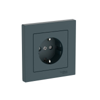 Systeme Electric AtlasDesign Изумруд Розетка с заземлением со шторками, 16А, в сборе, быстрозажим. клем.